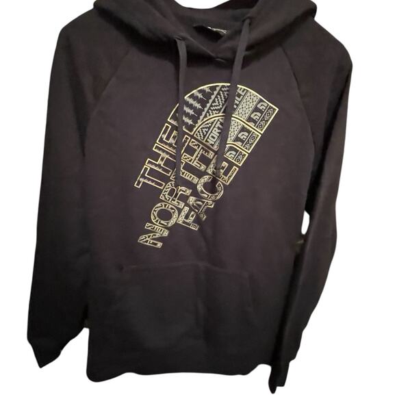 Woman’s Black 2017 North Face Large W Foil Jumbo Logo Hoodie W Pocket NWT READ - Picture 5 of 16